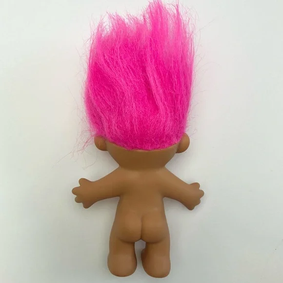 Vintage Troll w/ Fluo Pink Hair - Picture 4 of 4
